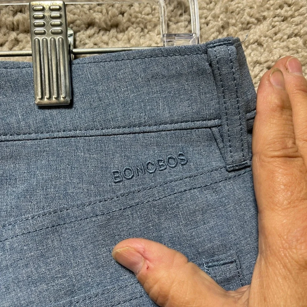 Bonobos Golf Pants Men 34x32 Blue Slim Fit Heathered Stretch Waistband 5-Pocket